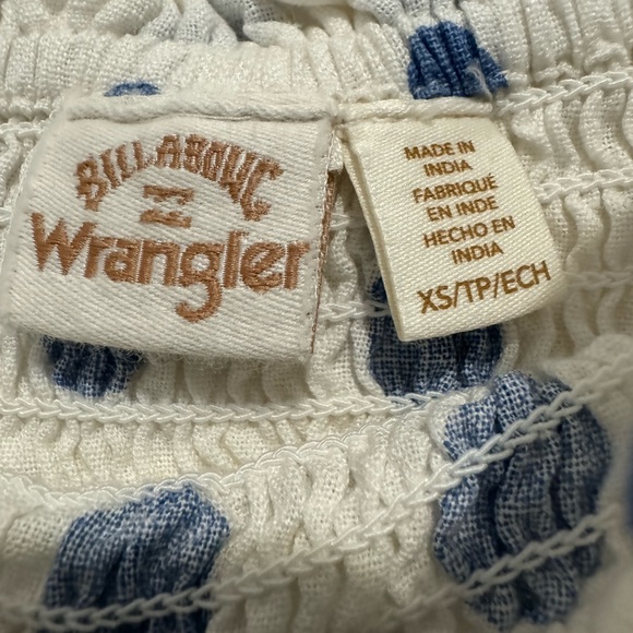 Billabong Wrangler Bellflower white polka dot off the shoulder mini dress XS - Picture 5 of 5